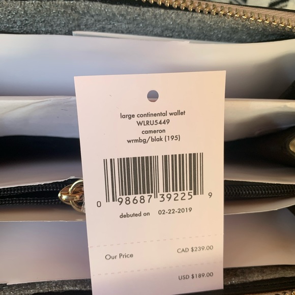 Large continental wallet Kate spade Cameron beige - Picture 6 of 6